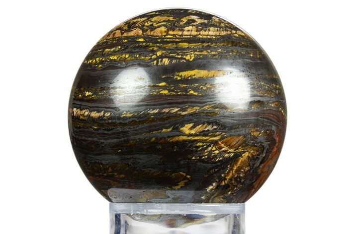 Polished Tiger Iron Stromatolite Sphere - Billion Years #315789